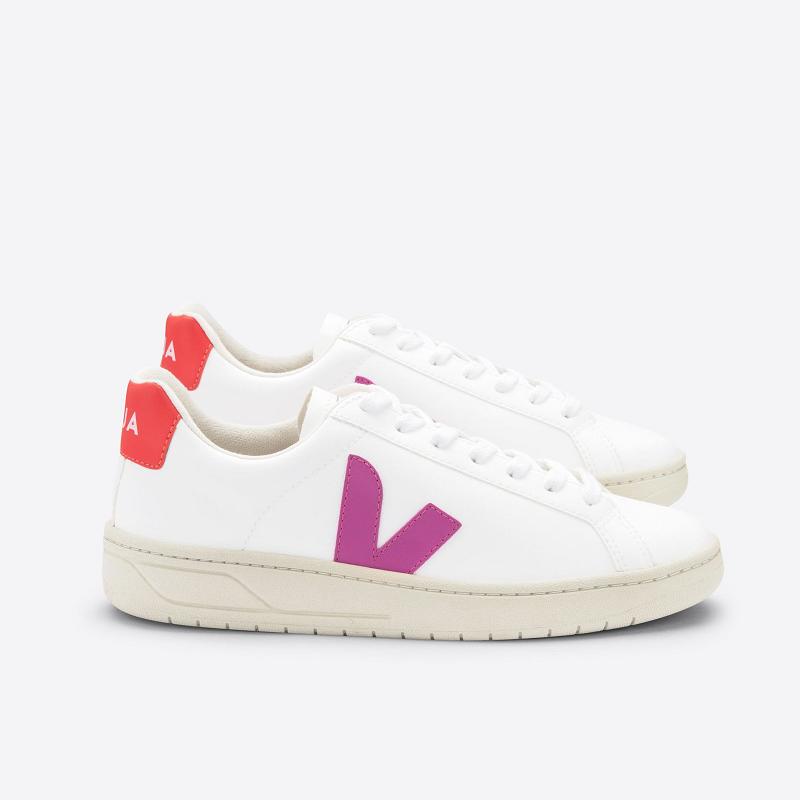 Tenis Veja Mujer Outlet - Urca Zapatillas Blancas Naranjas ES3307958